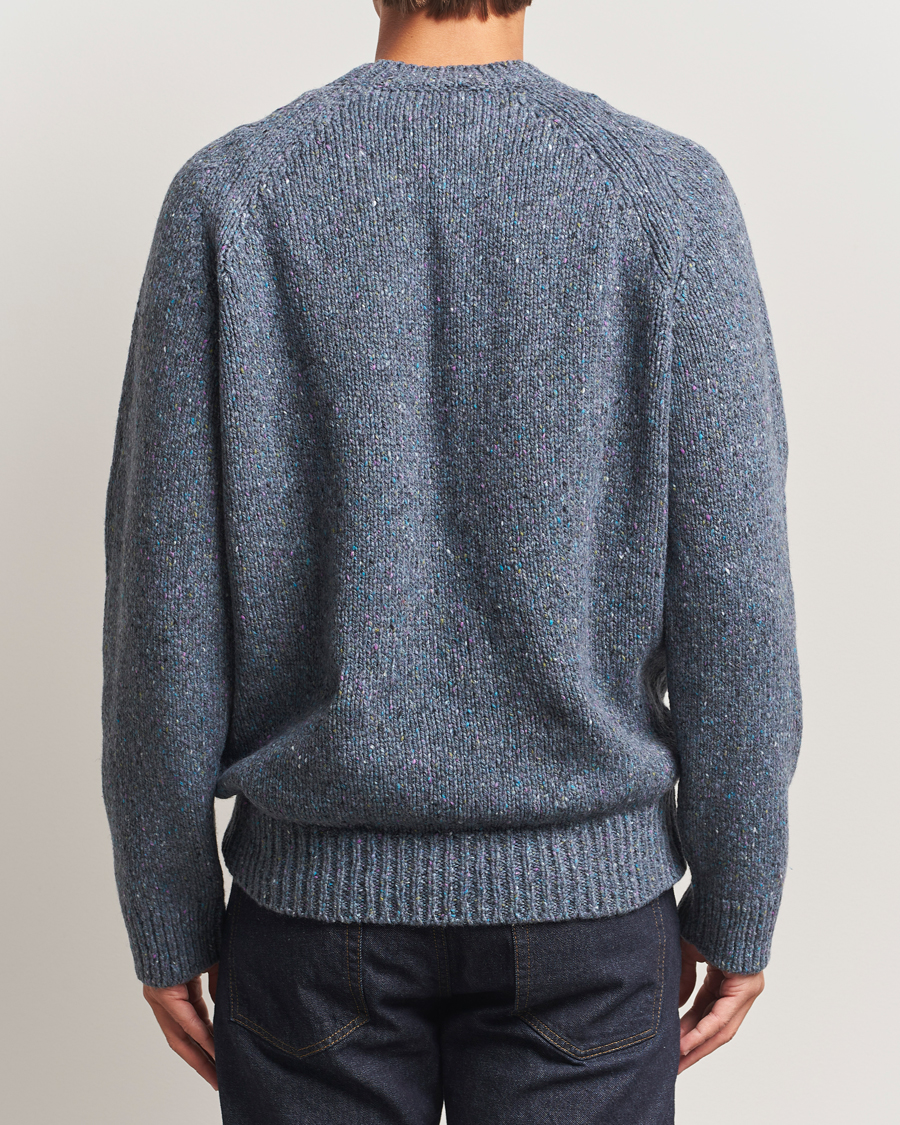 Hombres | Jerséis y prendas de punto | A.P.C. | Harris Wool Knitted Sweater Blue Grey