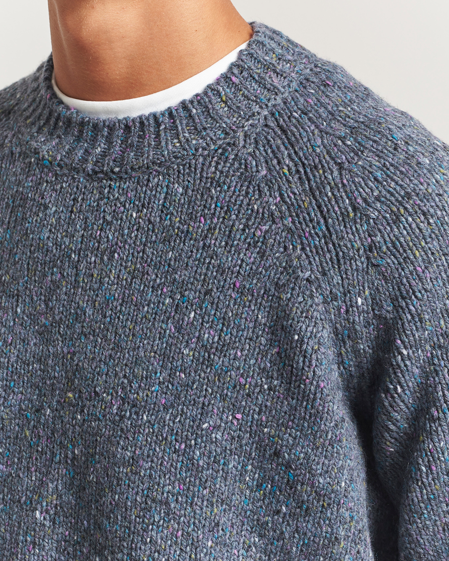 Hombres | Jerséis y prendas de punto | A.P.C. | Harris Wool Knitted Sweater Blue Grey