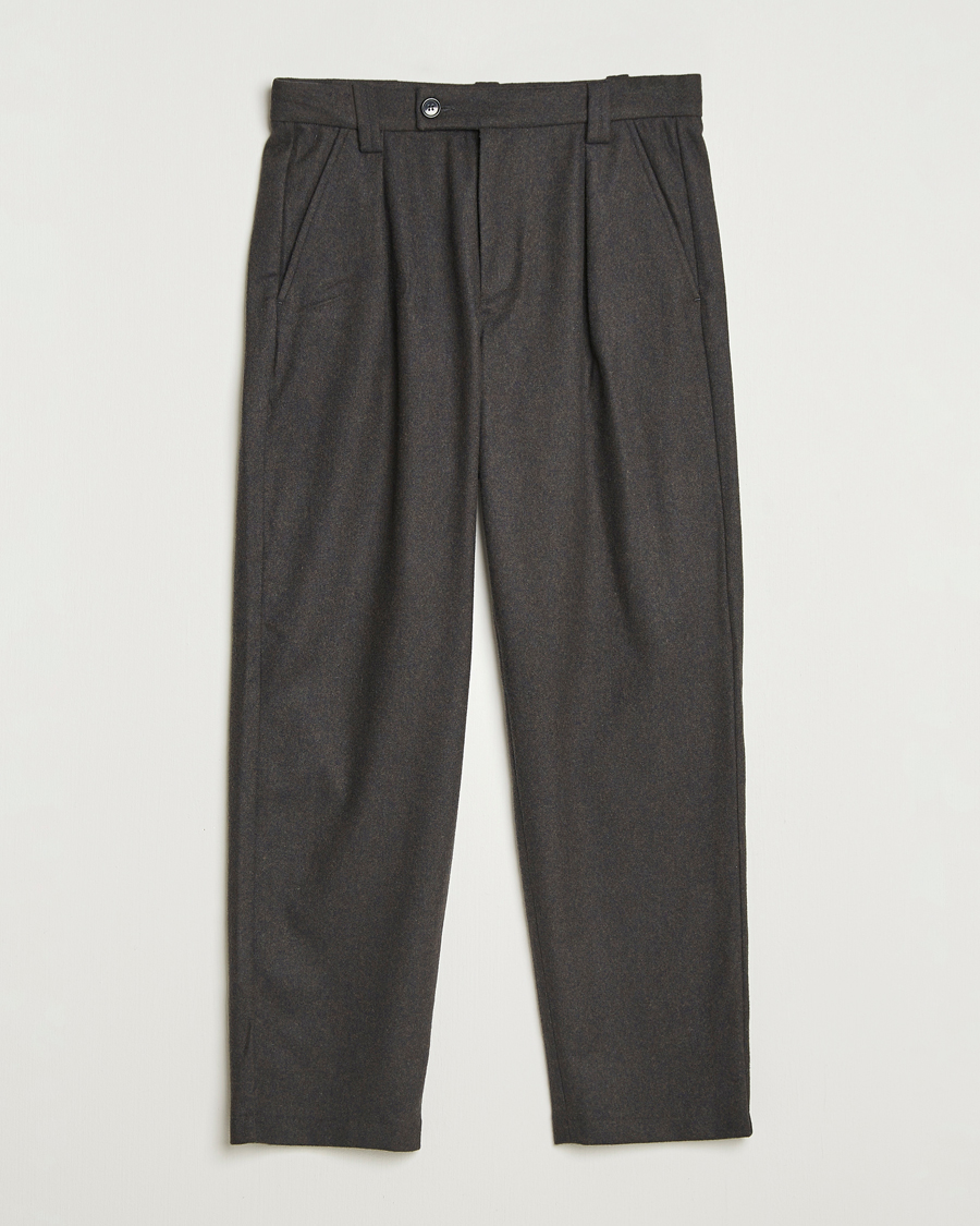 Hombres | Pantalones | A.P.C. | Renato Wool Flannel Trousers Dark Brown