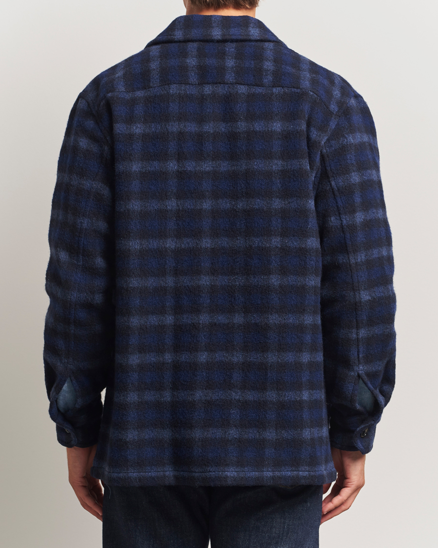 Hombres | Abrigos y chaquetas | A.P.C. | Stanley Wool Checked Shirt Jacket Dark Navy