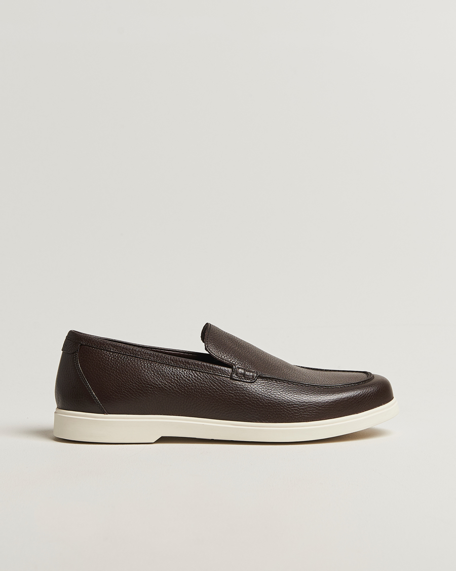 Hombres | Mocasines | Loake 1880 | Tuscany Grained Leather Loafers Dark Brown