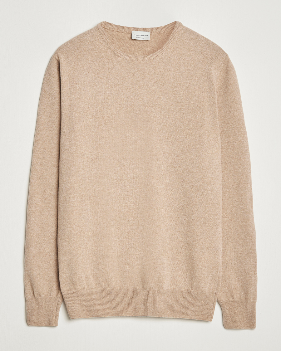 Hombres | Jerséis y prendas de punto | Morgano | Wool/Cashmere Crewneck Beige