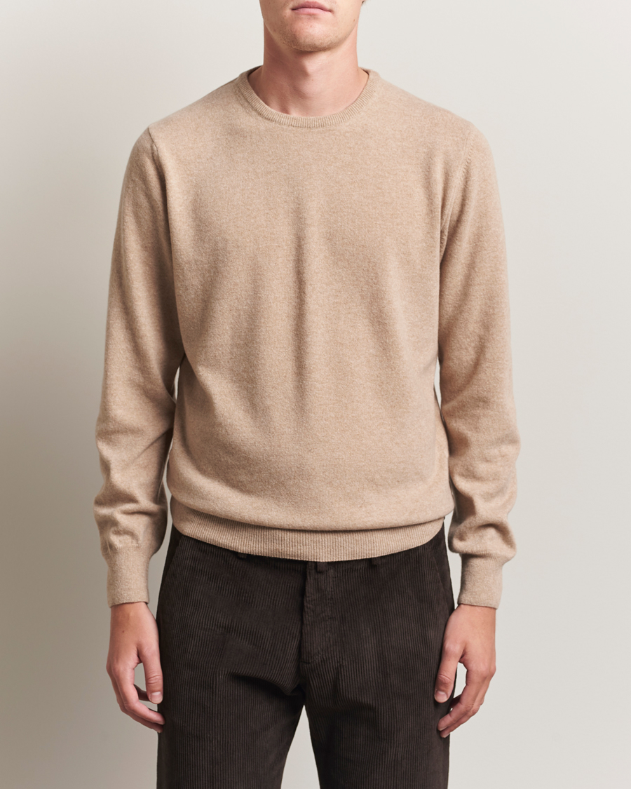 Hombres | Jerséis y prendas de punto | Morgano | Wool/Cashmere Crewneck Beige