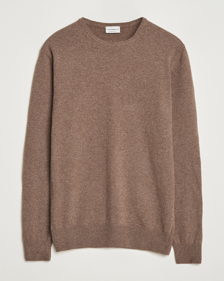 Hombres | Jerséis y prendas de punto | Morgano | Wool/Cashmere Crewneck Brown