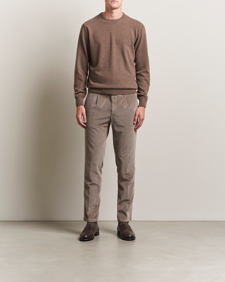 Hombres | Jerséis y prendas de punto | Morgano | Wool/Cashmere Crewneck Brown