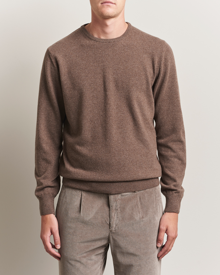 Hombres | Jerséis y prendas de punto | Morgano | Wool/Cashmere Crewneck Brown