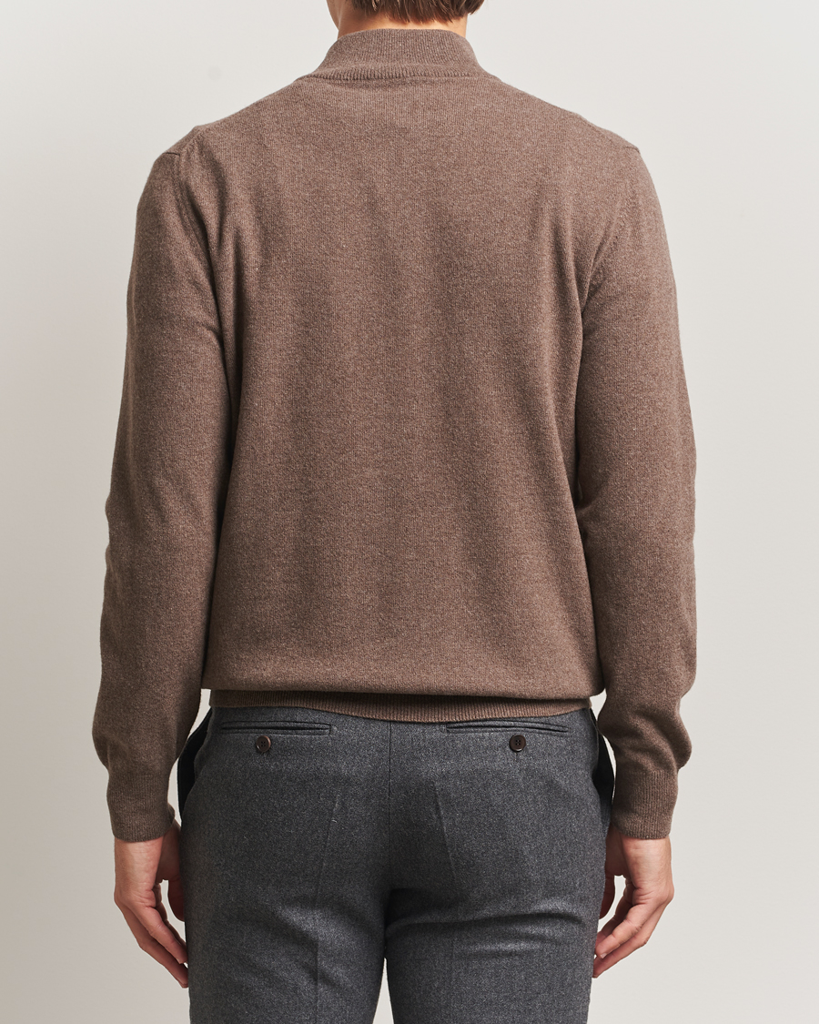 Hombres | Jerséis y prendas de punto | Morgano | Wool/Cashmere Half-Zip Brown