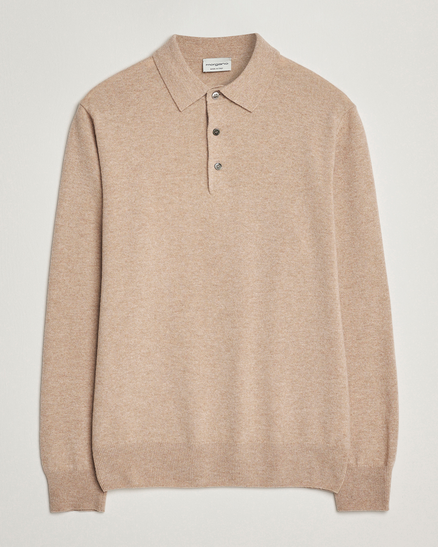Hombres | Jerséis y prendas de punto | Morgano | Wool/Cashmere Polo Beige