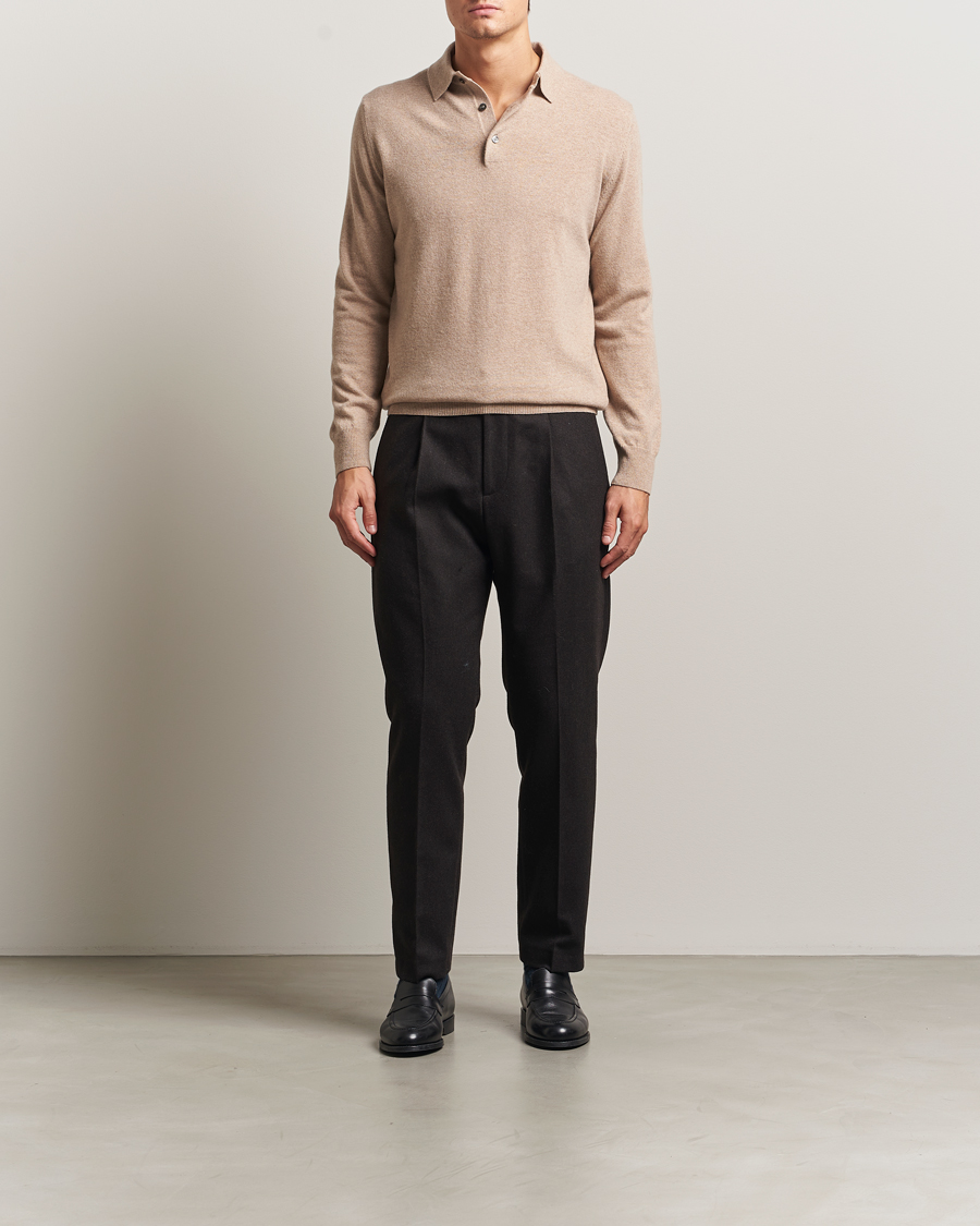 Hombres | Jerséis y prendas de punto | Morgano | Wool/Cashmere Polo Beige