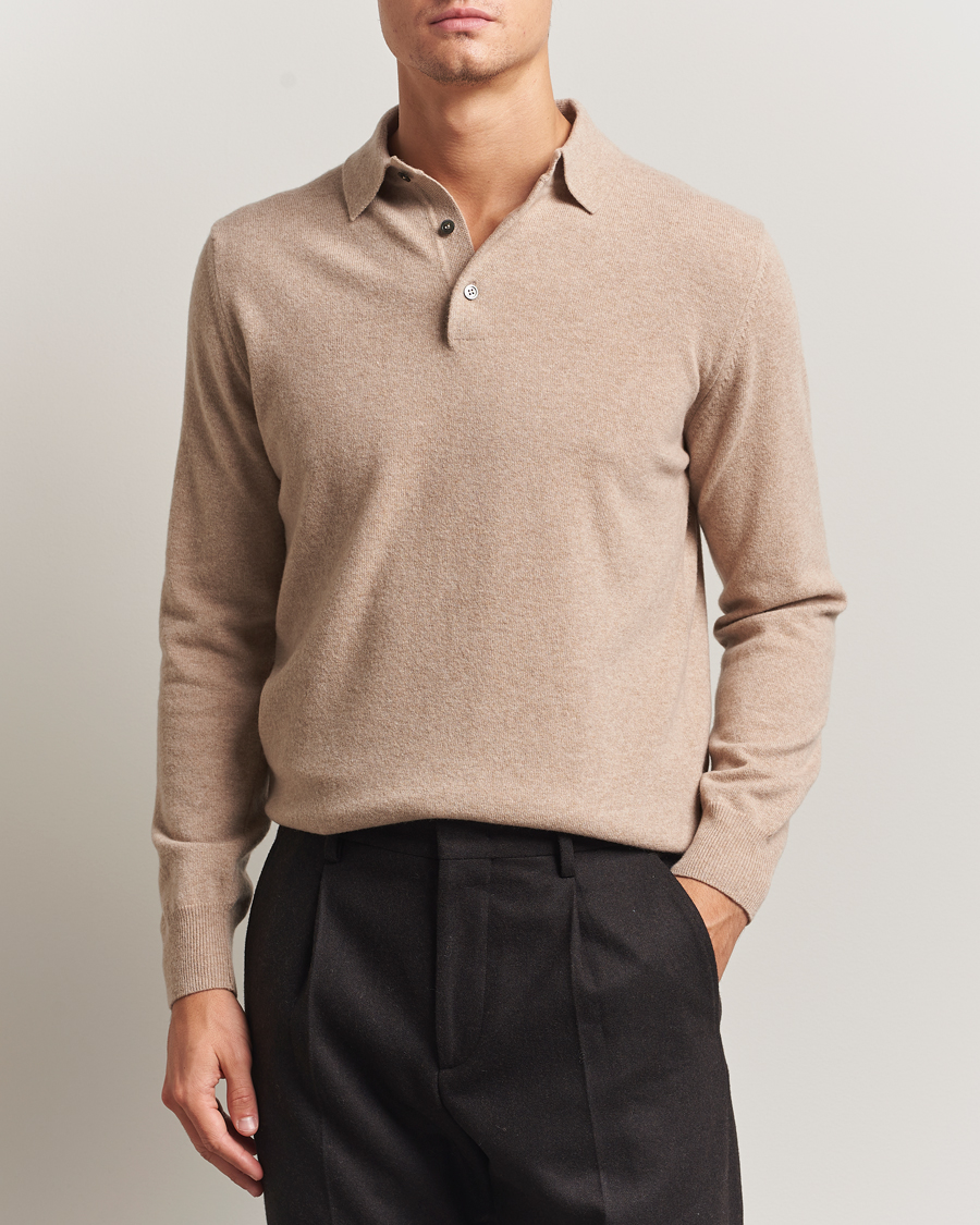 Hombres | Jerséis y prendas de punto | Morgano | Wool/Cashmere Polo Beige