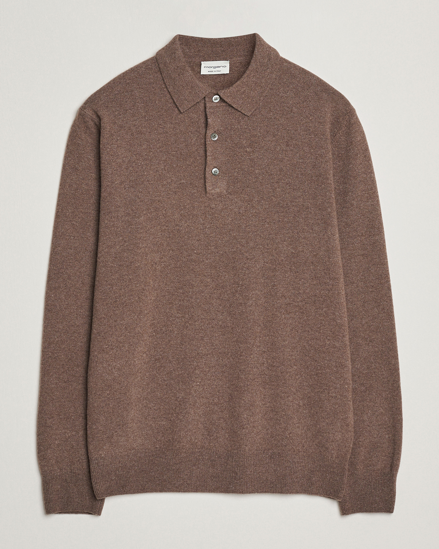 Hombres | Jerséis y prendas de punto | Morgano | Wool/Cashmere Polo Brown