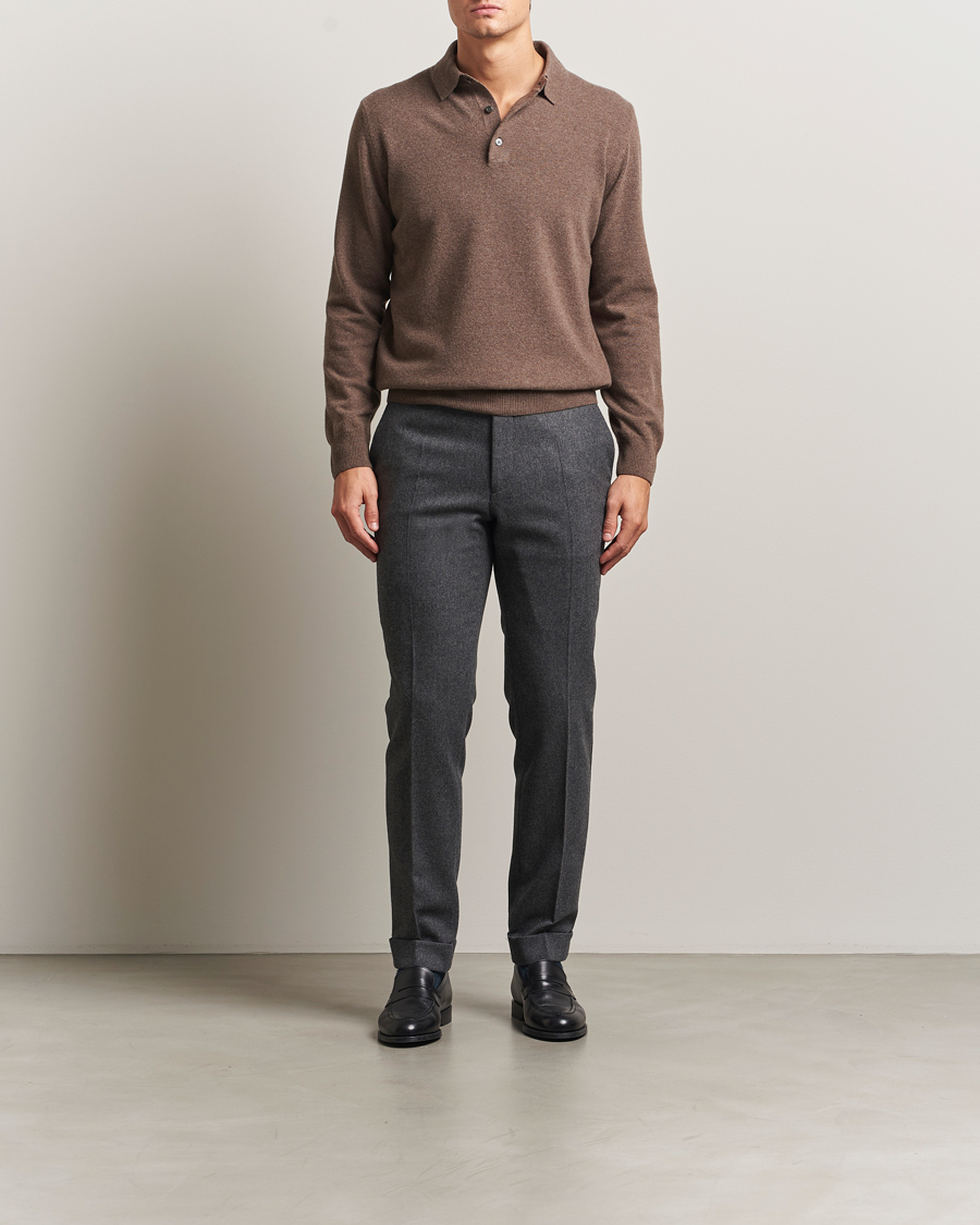 Hombres | Jerséis y prendas de punto | Morgano | Wool/Cashmere Polo Brown
