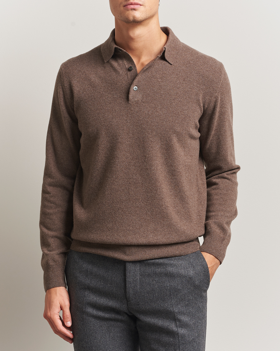 Hombres | Jerséis y prendas de punto | Morgano | Wool/Cashmere Polo Brown