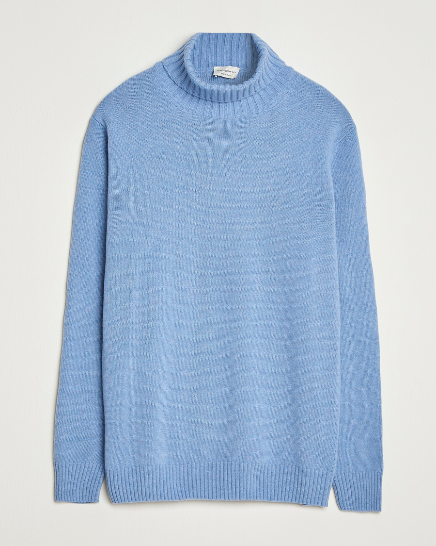 Hombres | Jerséis y prendas de punto | Morgano | Wool/Cashmere Heavy Knit Rollneck Light Blue