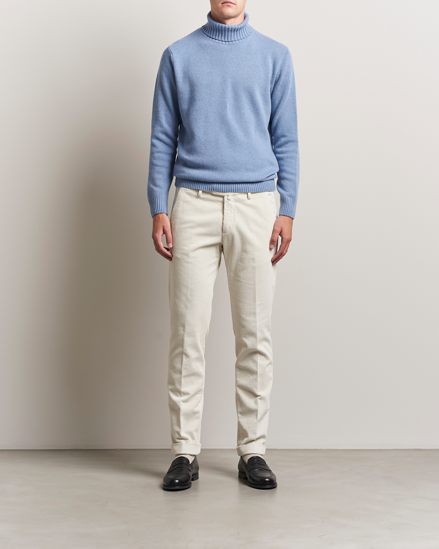 Hombres | Jerséis y prendas de punto | Morgano | Wool/Cashmere Heavy Knit Rollneck Light Blue