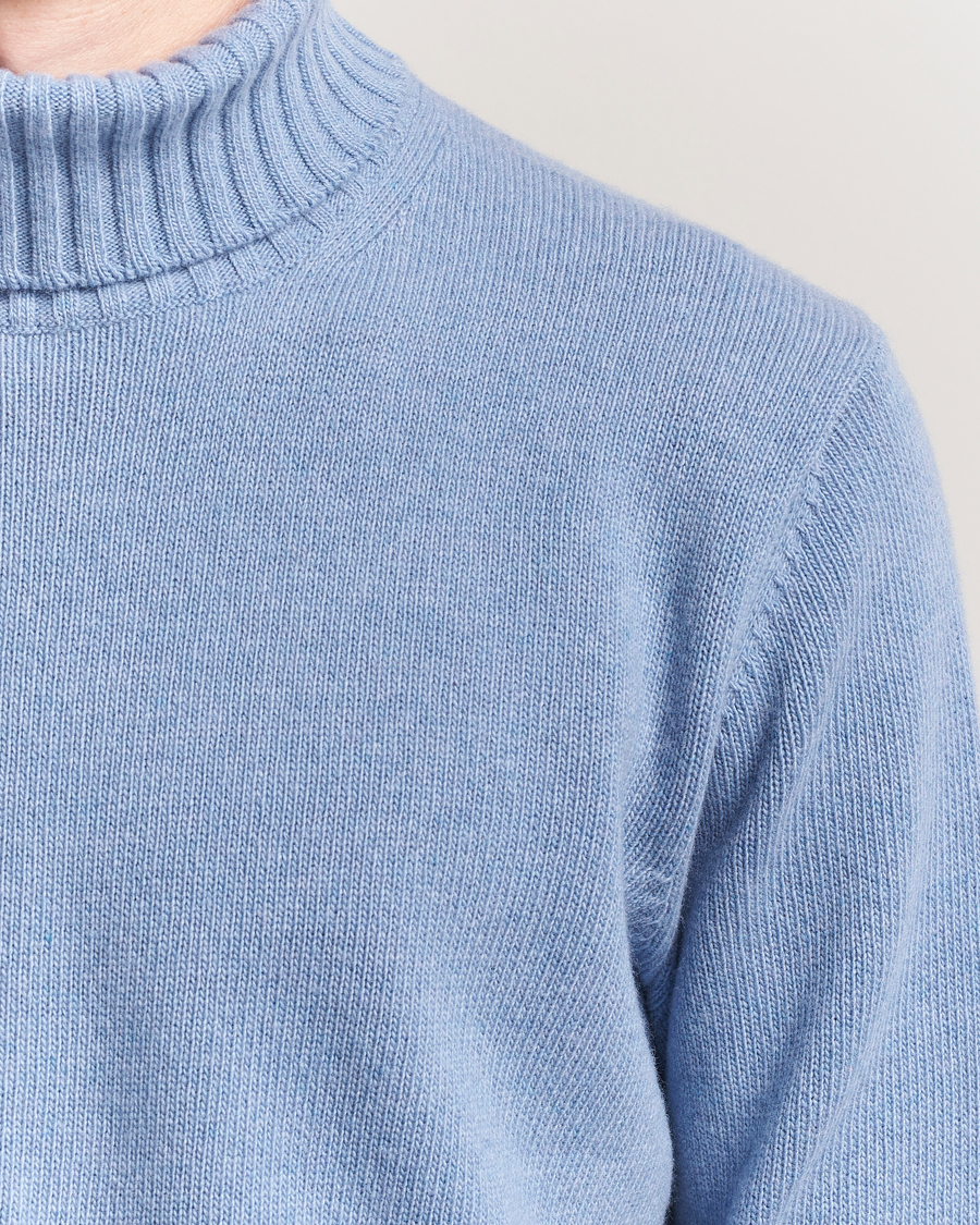Hombres | Jerséis y prendas de punto | Morgano | Wool/Cashmere Heavy Knit Rollneck Light Blue