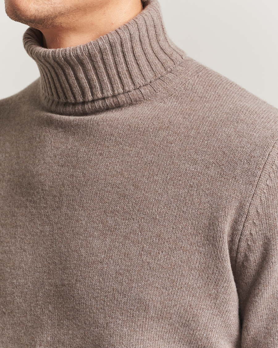 Hombres | Jerséis y prendas de punto | Morgano | Wool/Cashmere Heavy Knit Rollneck Light Brown