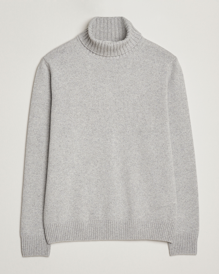 Hombres | Jerséis y prendas de punto | Morgano | Wool/Cashmere Heavy Knit Rollneck Light Grey