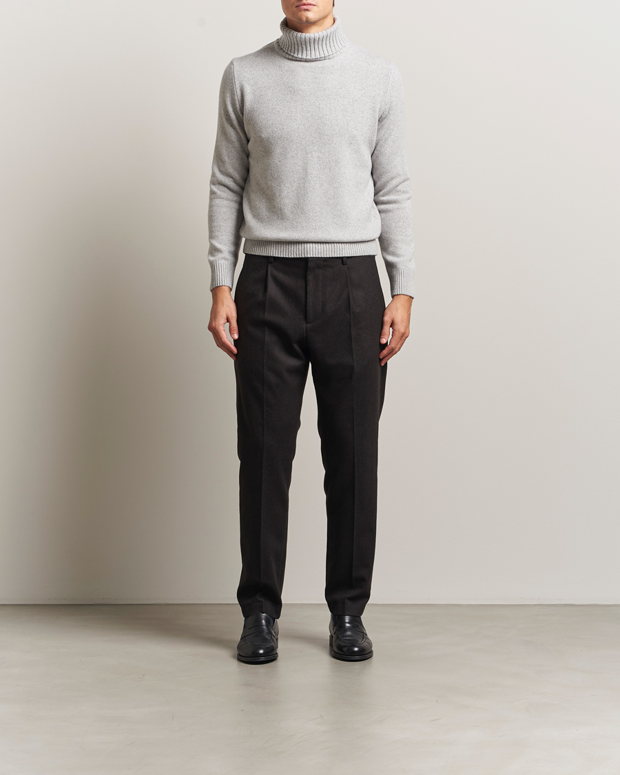 Hombres | Jerséis y prendas de punto | Morgano | Wool/Cashmere Heavy Knit Rollneck Light Grey