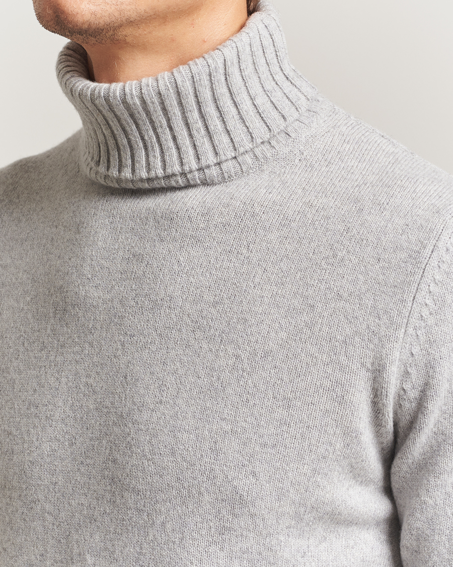 Hombres | Jerséis y prendas de punto | Morgano | Wool/Cashmere Heavy Knit Rollneck Light Grey