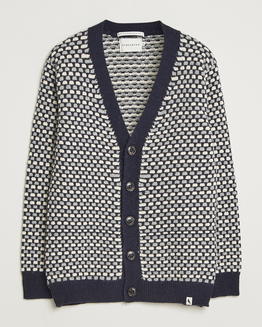 Hombres | Jerséis y prendas de punto | Peregrine | Network Merino Cardigan Navy