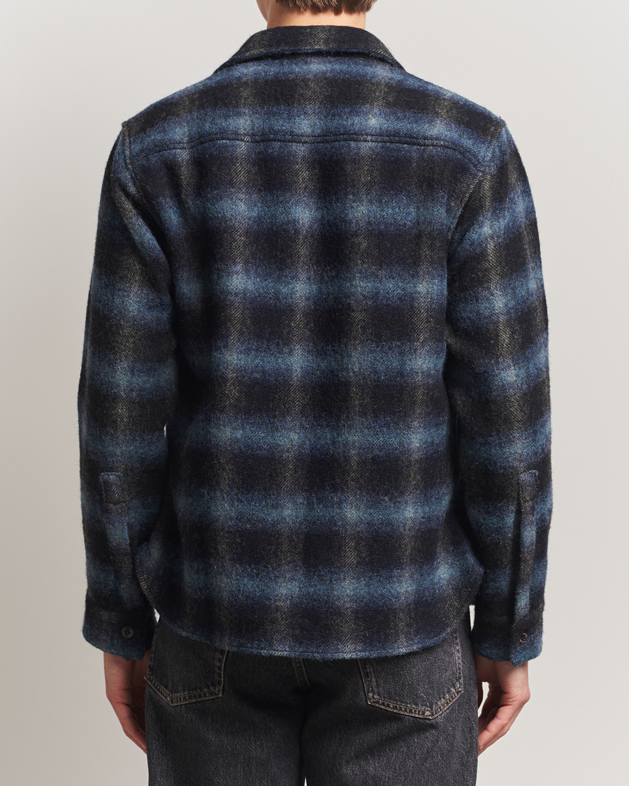 Hombres | Camisas | Peregrine | Moon Wool Check Overshirt Navy