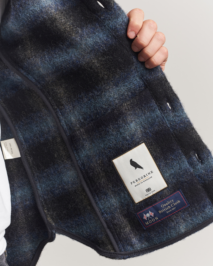 Hombres | Camisas | Peregrine | Moon Wool Check Overshirt Navy