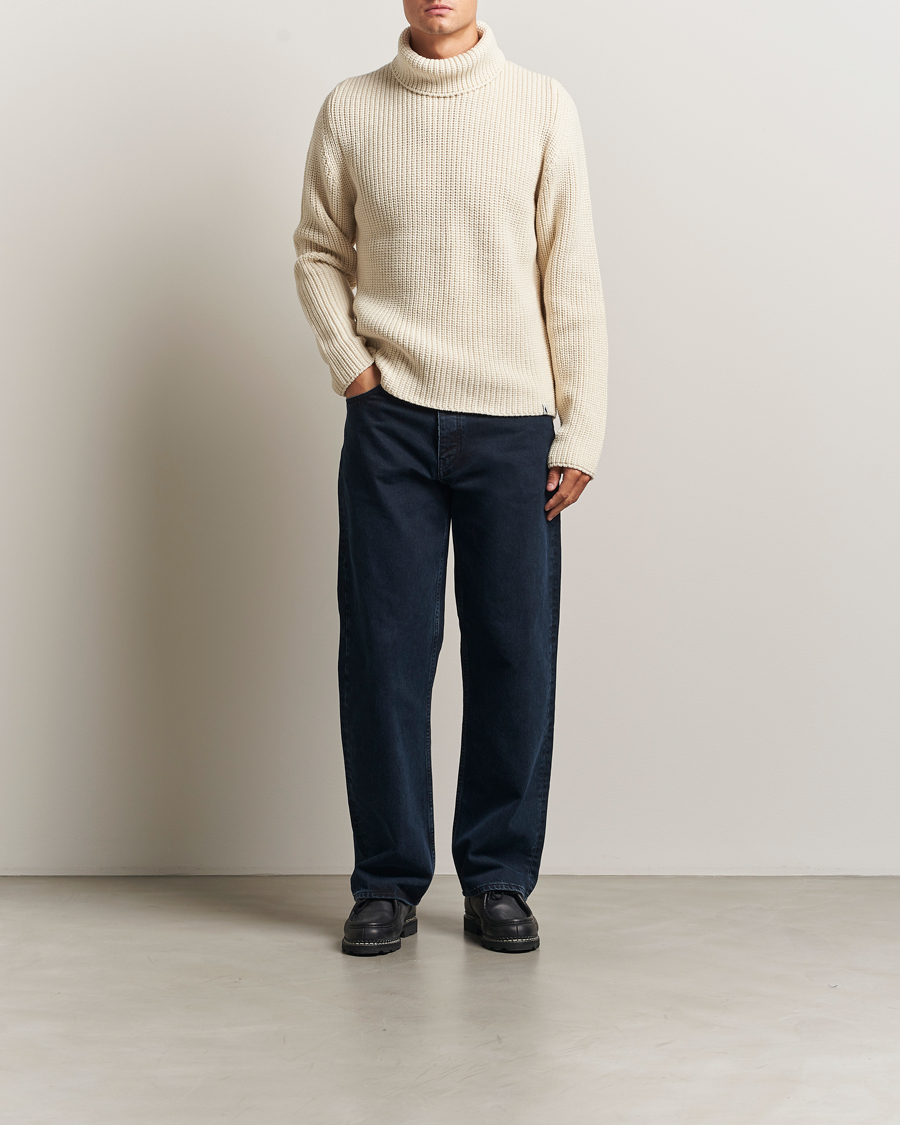 Hombres | Jerséis y prendas de punto | Peregrine | Wilkinson Knitted Merino Rollneck Ecru
