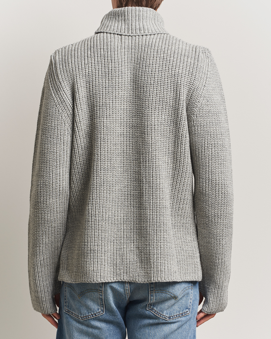 Hombres | Jerséis y prendas de punto | Peregrine | Wilkinson Knitted Merino Rollneck Light Grey