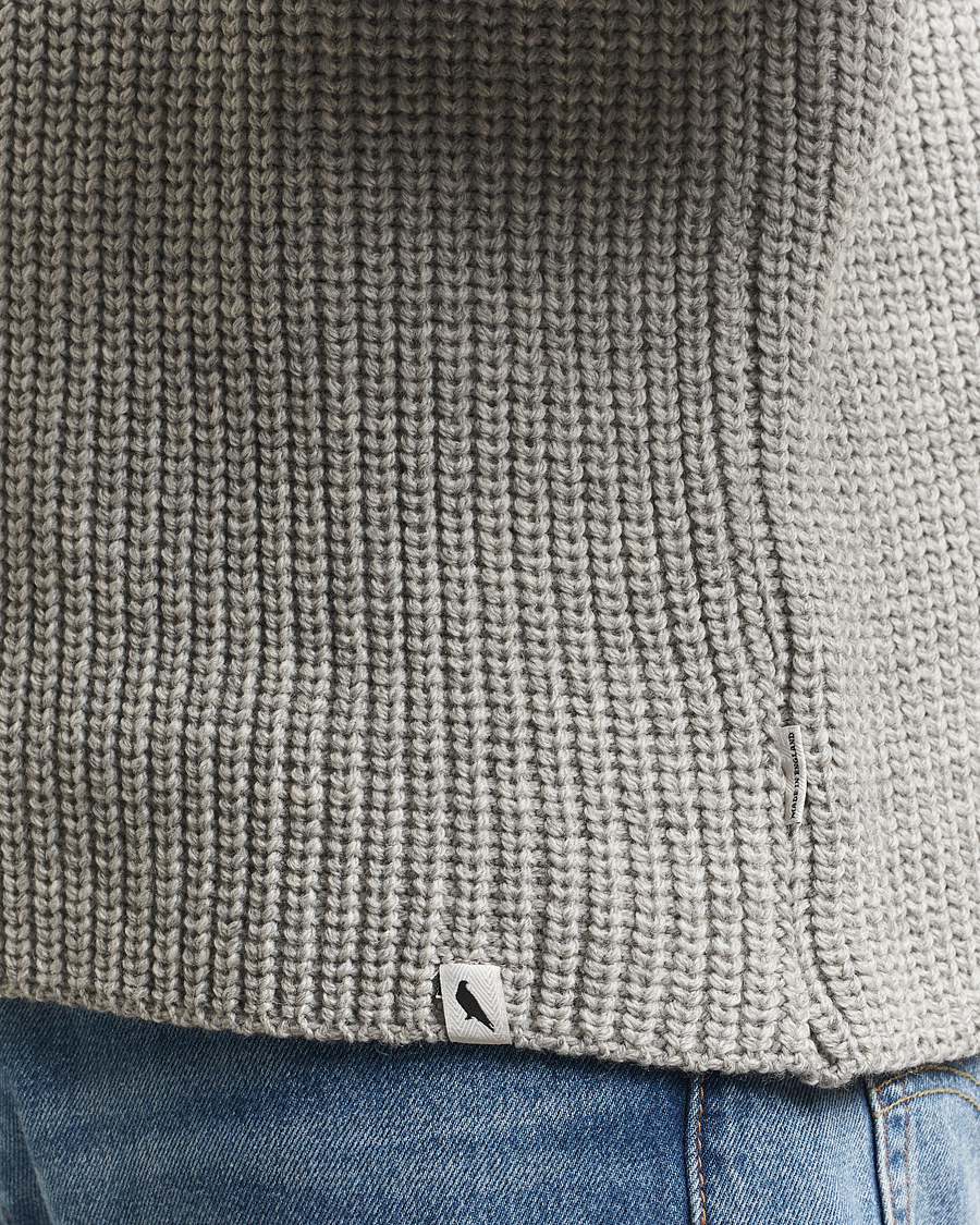 Hombres | Jerséis y prendas de punto | Peregrine | Wilkinson Knitted Merino Rollneck Light Grey