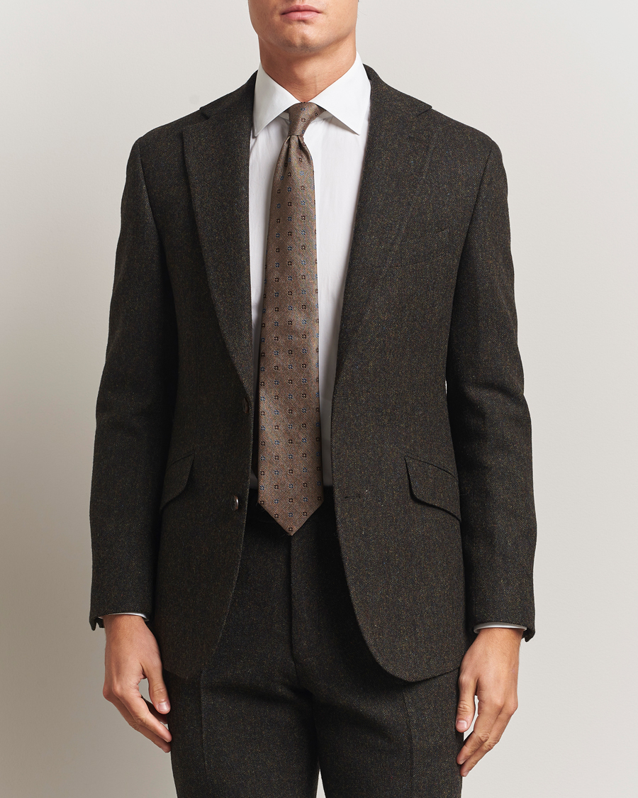 Hombres | Blazers | Walker Slater | Edward Shetland Wool Donegal Blazer Dark Brown