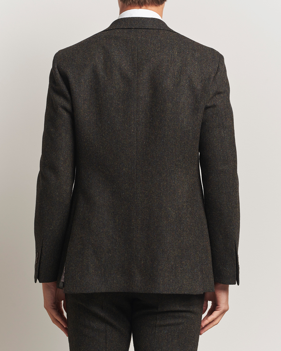 Hombres | Blazers | Walker Slater | Edward Shetland Wool Donegal Blazer Dark Brown