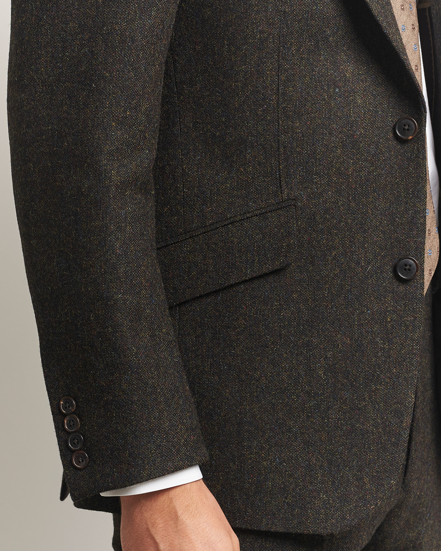 Hombres | Blazers | Walker Slater | Edward Shetland Wool Donegal Blazer Dark Brown