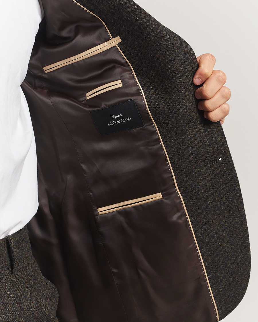 Hombres | Blazers | Walker Slater | Edward Shetland Wool Donegal Blazer Dark Brown