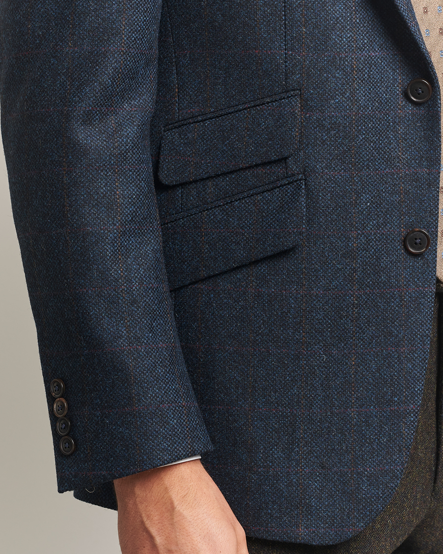 Hombres | Blazers | Walker Slater | Edward Lambswool Windowpane Blazer Navy