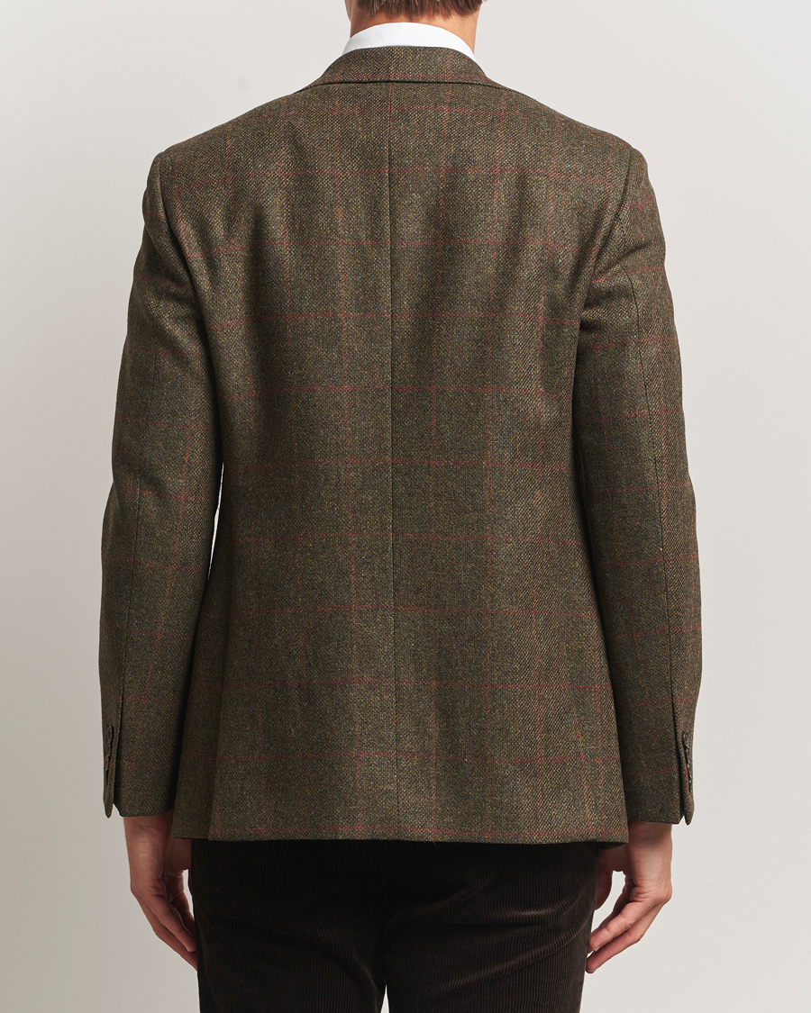 Hombres | Blazers | Walker Slater | Edward Lambswool Windowpane Blazer Dark Green