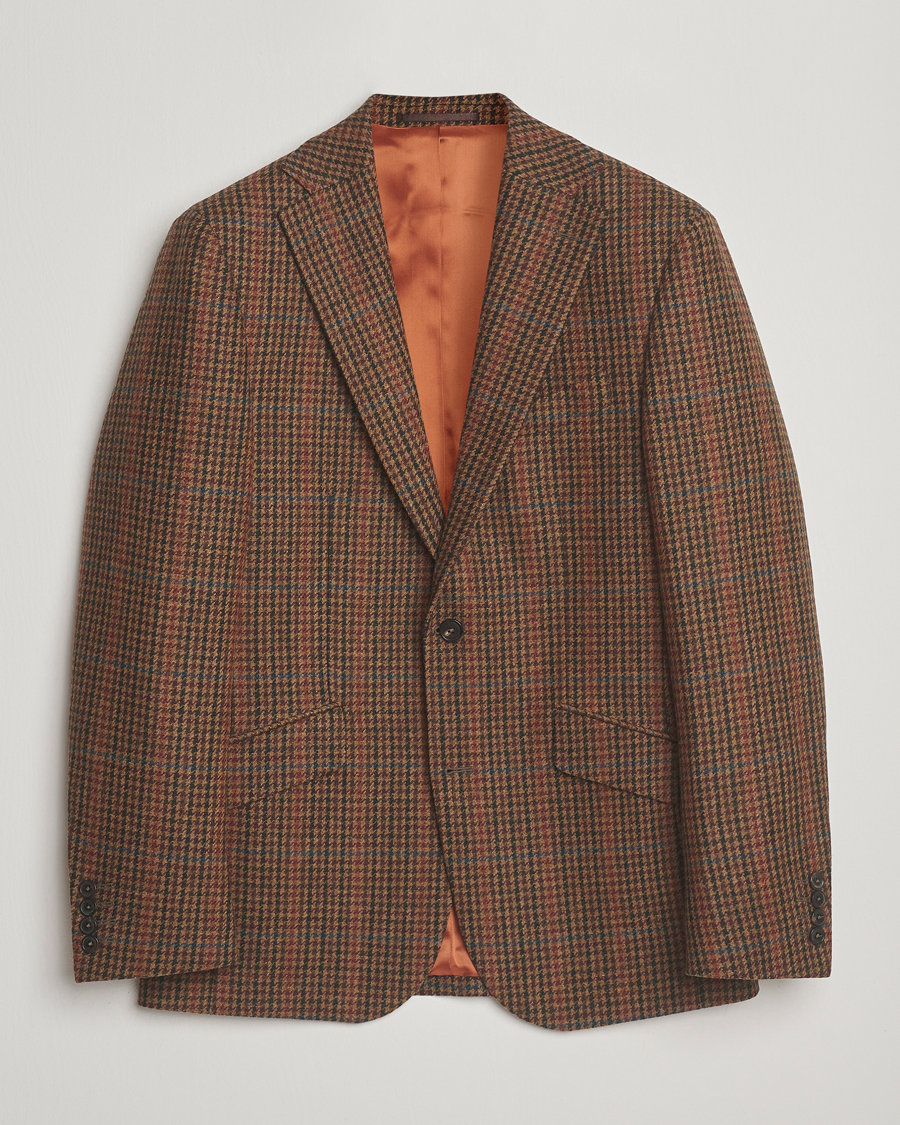 Hombres | Blazers | Walker Slater | Edward Lambswool Dogtooth Blazer Brown