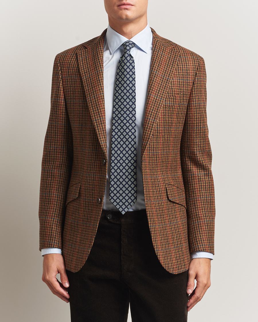 Hombres | Blazers | Walker Slater | Edward Lambswool Dogtooth Blazer Brown