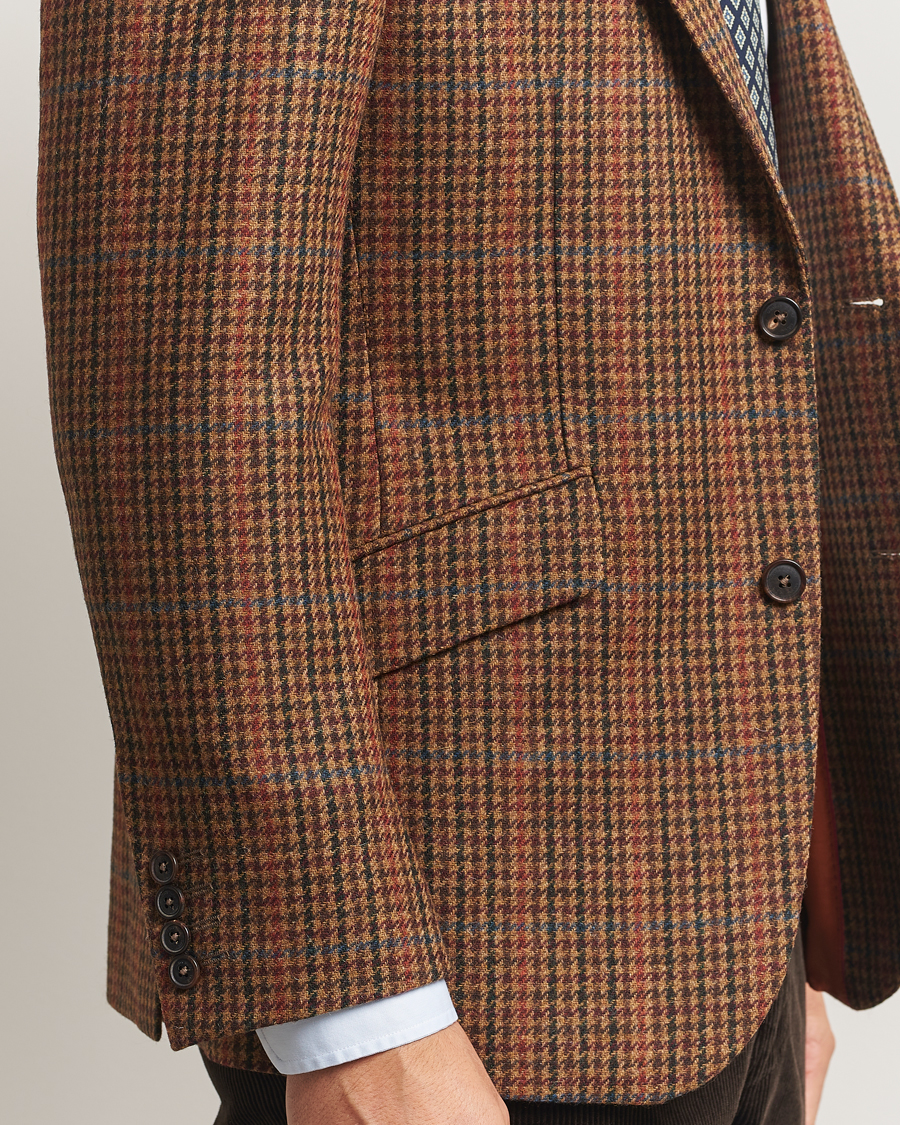 Hombres | Blazers | Walker Slater | Edward Lambswool Dogtooth Blazer Brown