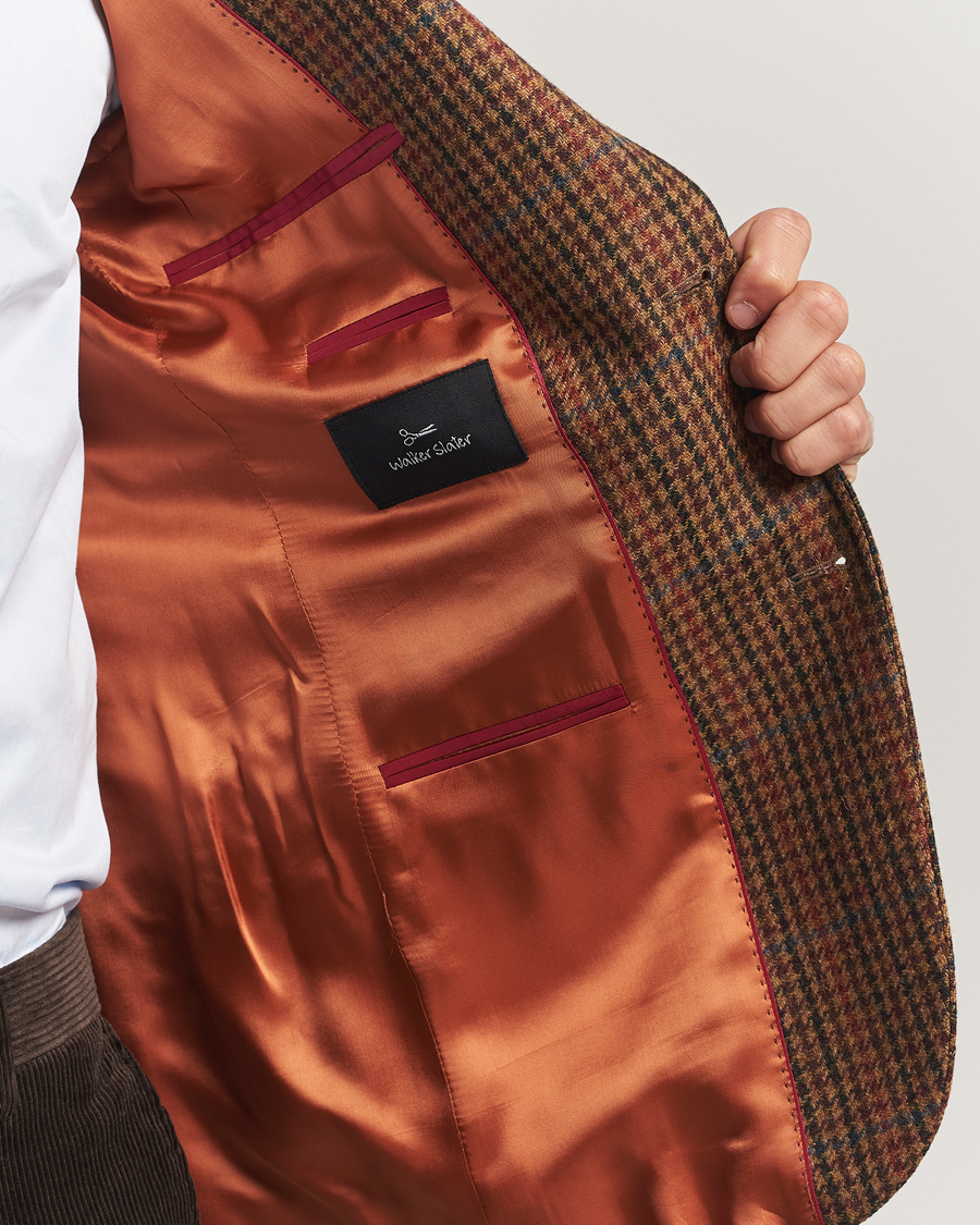 Hombres | Blazers | Walker Slater | Edward Lambswool Dogtooth Blazer Brown