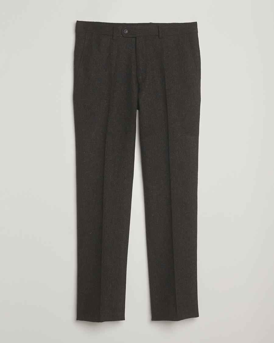 Hombres | Blazers | Walker Slater | Edward Shetland Wool Donegal Trousers Dark Brown