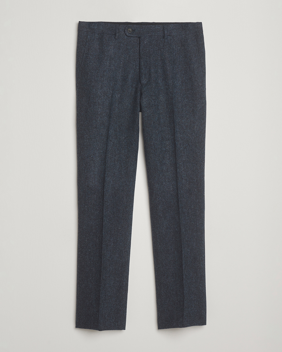 Hombres | Pantalones | Walker Slater | Edward Shetland Wool Donegal Trousers Navy