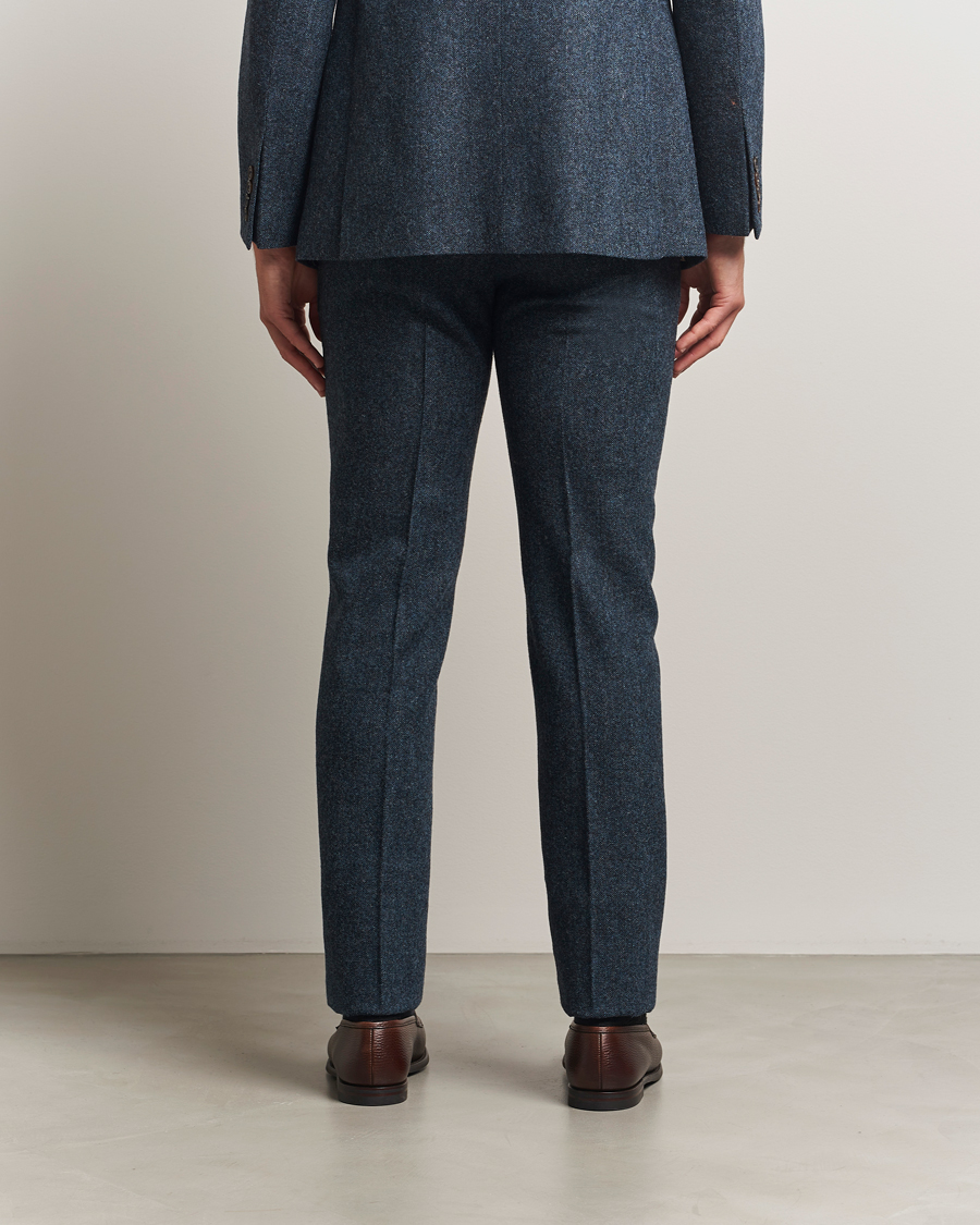Hombres | Pantalones | Walker Slater | Edward Shetland Wool Donegal Trousers Navy
