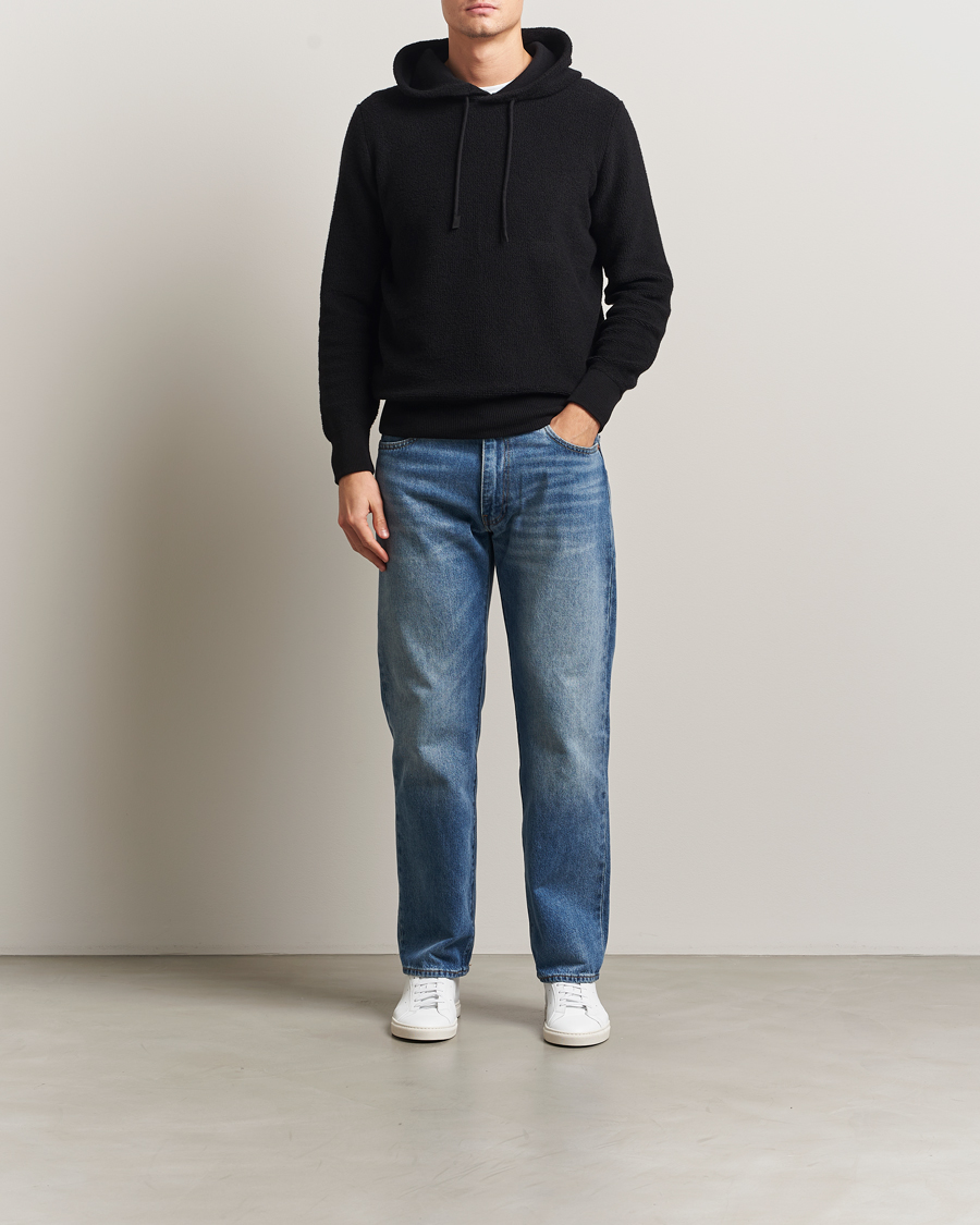 Hombres | Jerséis y prendas de punto | Gran Sasso | Boiled Wool Hoodie Black