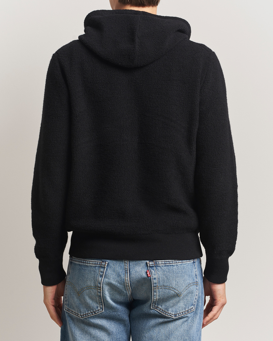 Hombres | Jerséis y prendas de punto | Gran Sasso | Boiled Wool Hoodie Black