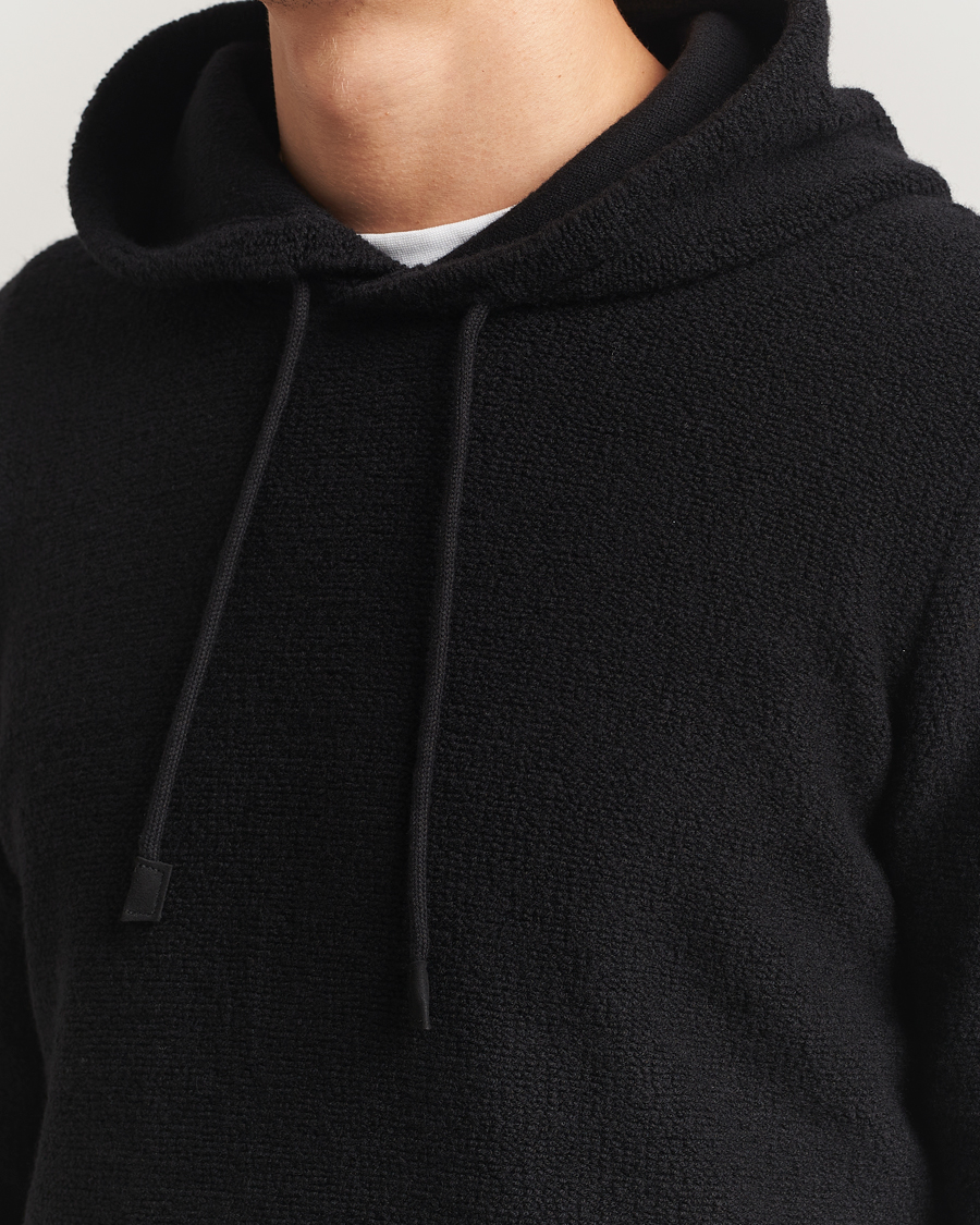 Hombres | Jerséis y prendas de punto | Gran Sasso | Boiled Wool Hoodie Black