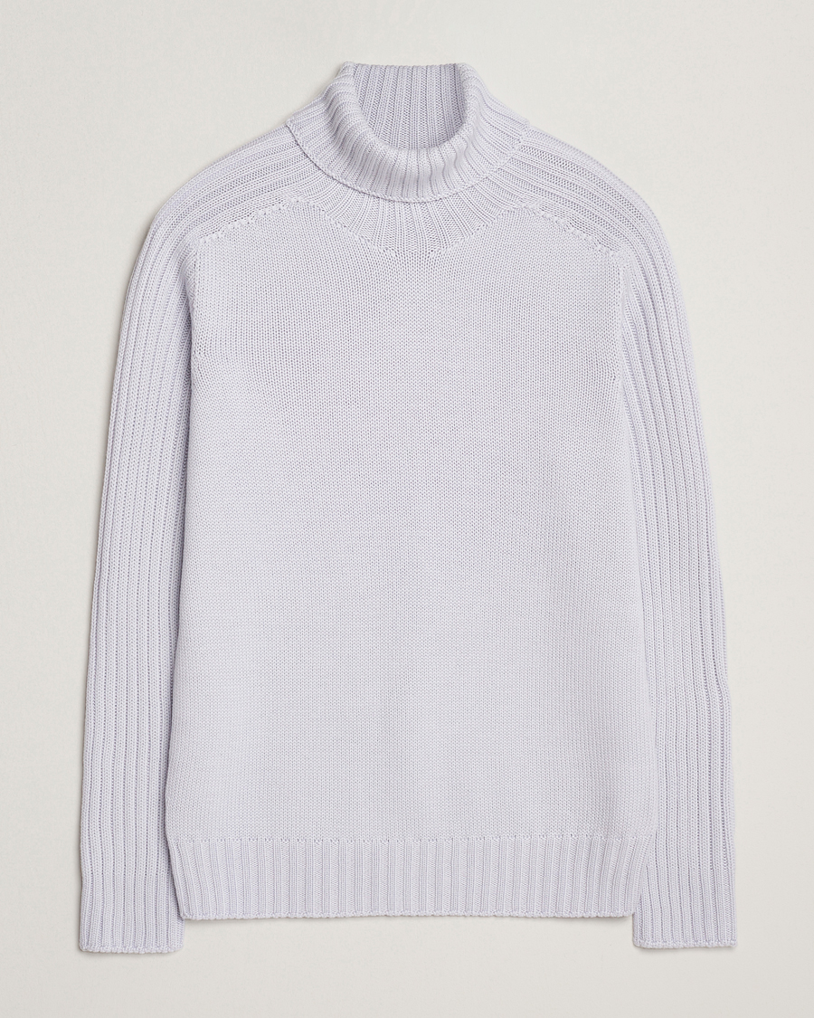Hombres | Jerséis y prendas de punto | Gran Sasso | Rainwool Rollneck Light Purple Melange