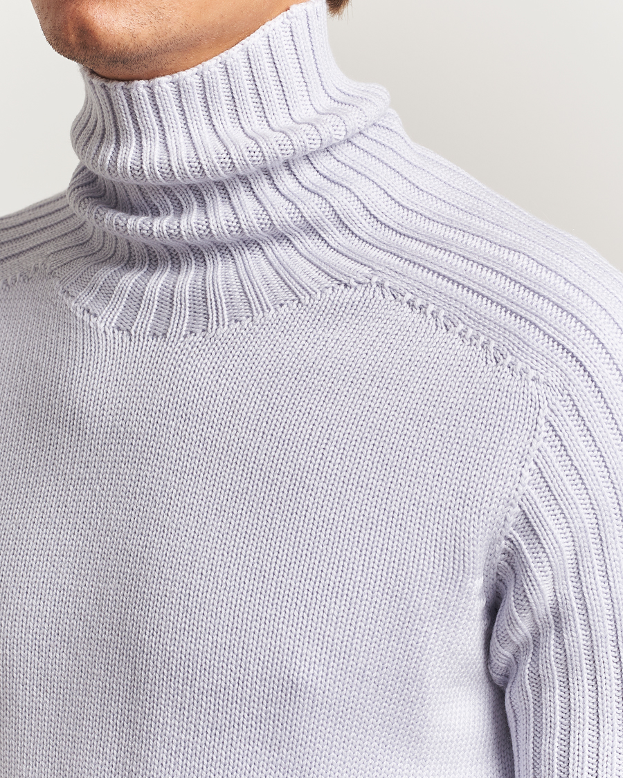 Hombres | Jerséis y prendas de punto | Gran Sasso | Rainwool Rollneck Light Purple Melange
