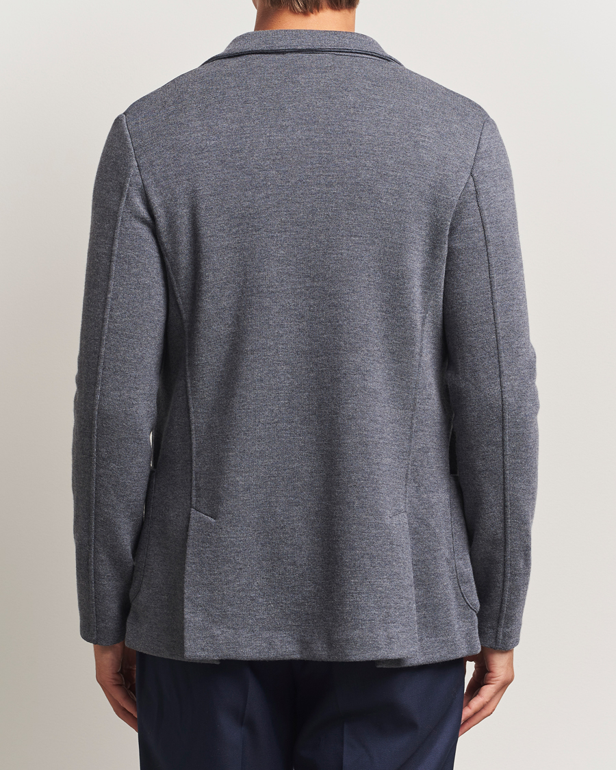Hombres | Blazers | Gran Sasso | Rainwool Knitted Blazer Grey Melange