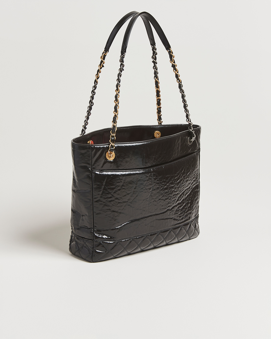 Hombres | Chanel Pre-Owned Chain Tote Bag Black | Chanel Pre-Owned | Chain Tote Bag Black